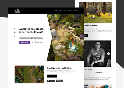 Colossi Games | Website adaptive design games homepage layout rpg shot trendy design ui ux webdesign website