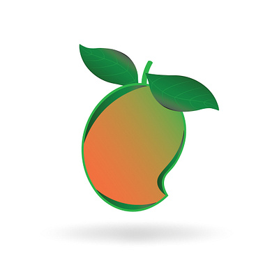 Ripe mango with leaf vector illustration branding design flat graphic design illustration isolated logo minimal print ui vector