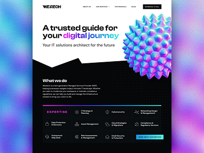Westech Concept concept design holographic tech web design web designer website concept