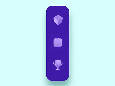 Animated Tab 3d 3dicon blender blue button colorful concept cube muzli nav navigation shot tab tab animation trendy trophy