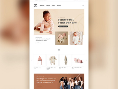 Gen+Jax Website design apparel baby digital designer neutral skin tones website design website designer
