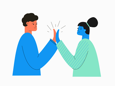 Collaborate spot illustration collaborate high five illustration tech tech illustration ui