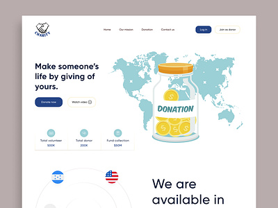 Donation and Charity Website 2021 ui trend charity landing page design creative design design dribbbble illustration landing page concept ui ux web ui design