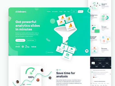 Slidebeast - Analytics slides generator 🔥🔥🔥 analytics chart design dashboard design flat google google slides gradient green illustration interface keynote login minimal modern responsive design slide generator slidebeast ui design ux