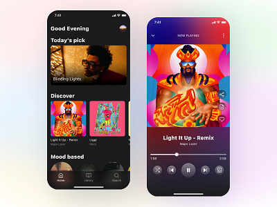 Muse - Music app appdesign dailyui design glassmorphism gradient music productdesign uidesign uiux ux