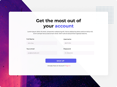 Sign-up Form Inspiration Design sign up form web design