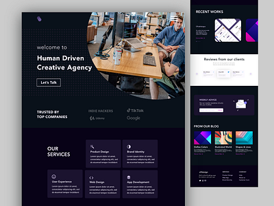 Design Agency Landing Page adobexd agency branding concept design inter landing page ui userinterface xd