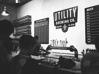 Case Study for Utility beer branding identity illustration logo packaging signage type