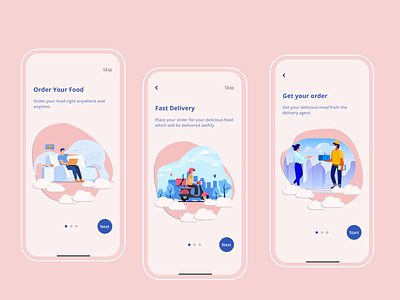 Onboarding for Food Delivery service - Mobile App app design mobile ui ux