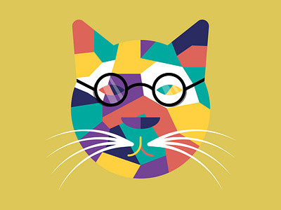 Cat With Eyeglasses cat design graphic design illustration vector