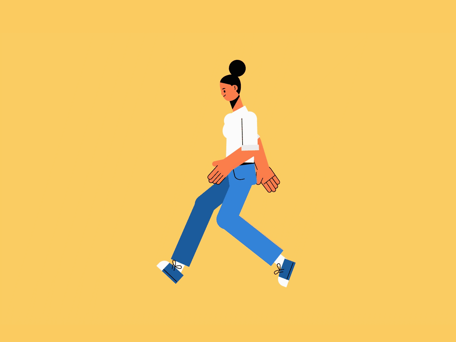Double Bounce Walk Cycle 2d 2d animation 2danimation animated gif character character animation color design double bounce gifs illustration loop motion design motion graphics vector walk walk cycle