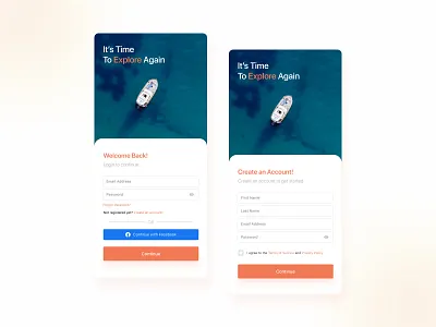 Mobile Login UI For Travel Booking App bookingui coronavirus covid19 design minimal mobileapp mobileappdesign mobileui travelui typography ui uidesign uxdesign
