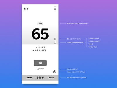 Dice roll application mockup application dice mockup roll ux