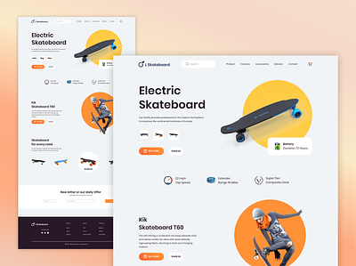 Electric Skateboard - Product Landing Page #23 best website design ecommerce ecommerce web design homepage electric car homepage iceskating landing page mockup product landing page roller skate iceskating scooter skate skateboard skateboarding skateboard skater top ux ui designer ui uiux website