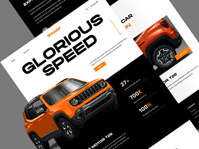 Supercar Shop Website auto automobile car carshop colorful drive e commerce header homepage jeep landing page online shop supercar transport ui vehicles website website design