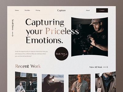 Photographer Portfolio Website Design design graphic design inspiration landing page landing page design modern photographer photographer landing page photography web trendy ui ui design uidesign uiux unique videography website website design