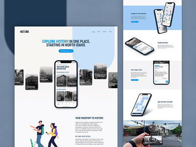 Historik - Website Concept v1.0 app app website blue concept early early access historik history mobile app red sky blue ui web web design website wip