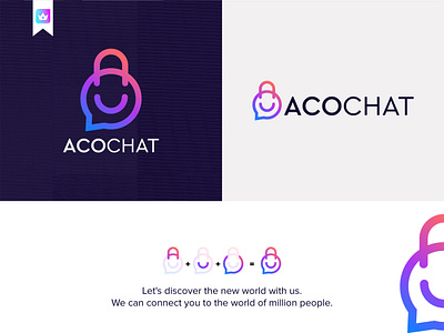 ACOChat Logo Design aco letter logo brand identity branding business chat icon company creative logo dribbble graphbia icon key logo lock logo logo message logo modern logo social media icon unique vector