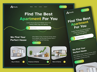Buy and sell home - Real estate landing page design 3d apartment selling landing page branding design header home sell house rent landingpage logo ui ui ux website