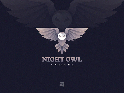 Night Owl animal bird branding ceative colorful design freedom gradient illustration logo modern night owl owl technology vector