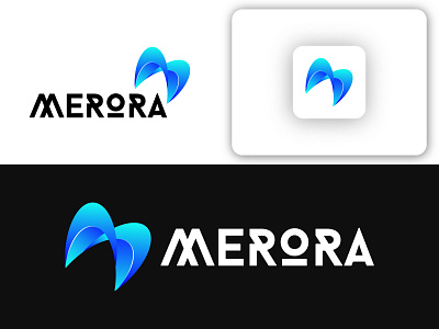Modern M logo MERORA blue brand design branding business logo company logo creative logo design icon logo logodesign logotype marketing logo minimalist red sing unique logo