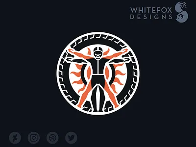 Vitrubian-man branding design graphic design identity design logo rider skull vector vitrubian