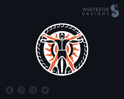 Vitrubian-man branding design graphic design identity design logo rider skull vector vitrubian