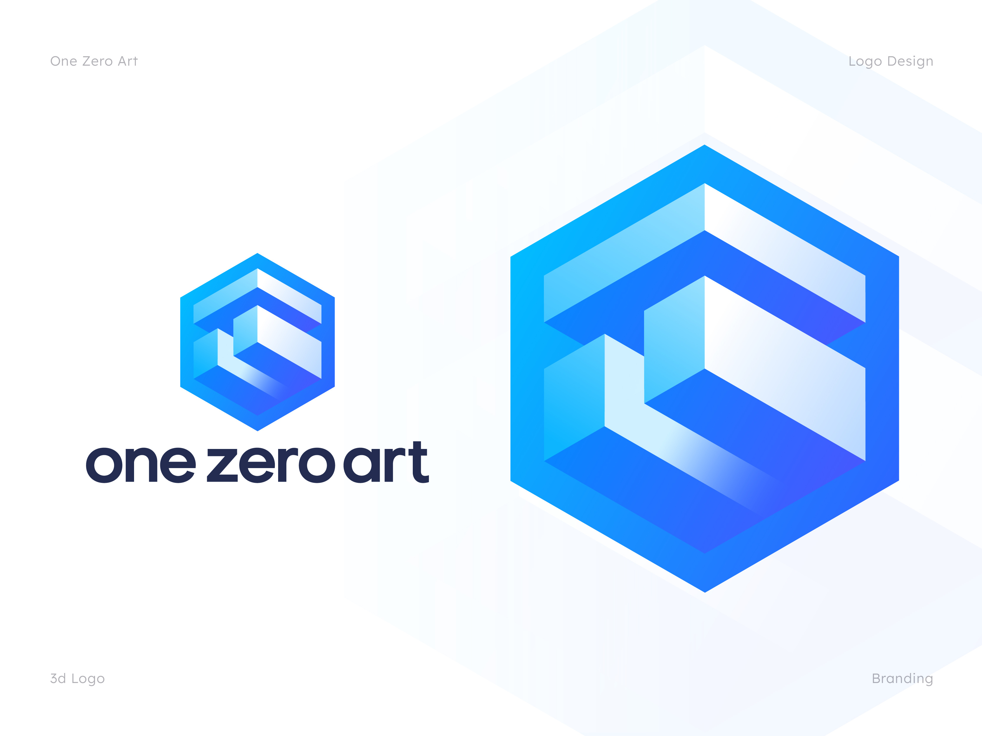 One Zero Art Logo Project 3d box 3d logo brand brand identity brandidentity branding gradient logo icon logo logo design logomark logos logotype mark modern logo monogram software company logo tech logo vector