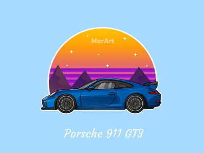 Porsche 911 GT3 ai art cars cartoon coreldraw graphic design illustration indonesia photoshop porsche vector
