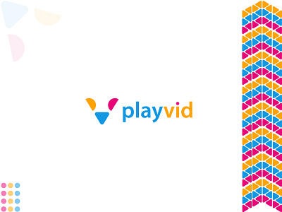 Playvid logo (v letter mark) app design branding colour logo creative custom logo icon identity j u m p e d o v e r s l a z y latter logo letermark logo logo desiggn logo mark playvideo logo t h e q u i c k b r o w n f o x ux v logo v mark vector