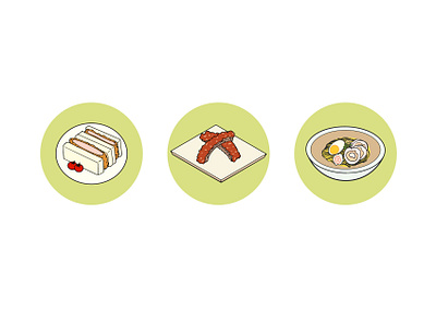 Japanese Food 2d food icon illustration illustrator vector vector art