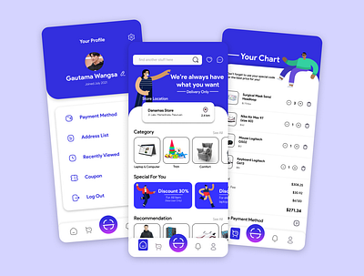 E-commerce "Danamas Store" App - UI Mobile Design app branding design illustration minimal ui vector