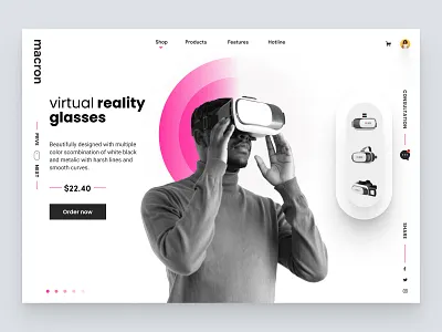 Macron 3d game devices brand design brand identity clean ui ecommerce website design game ui graphic design product ui design product uiux web design shopify uiux uiux design inspiration virtual reality glasses ui vr glasses ui vr glasses web design web design inspiration