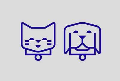 County Pet Adoption Center icons cat dog geometry icons pets simple