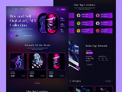 NFT Landing Page Design agency art bitcoin blockchain branding design digital art graphic design landing page nft nft web nfts token ui ux web website