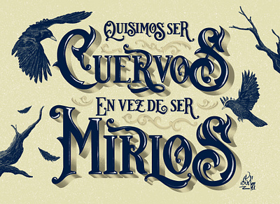 Crow amor branch calligraphy chile crow cuervo design graphic design illustration love mirlo peru poesia poetry typography