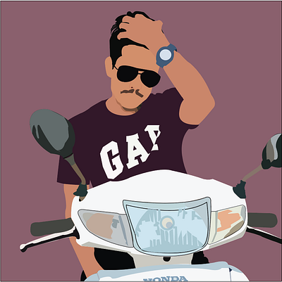 Man on a scooter illustration