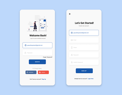 App Log-In Ui Design app ui log in ui mobile app ui mobile screen design sign in ui ui design