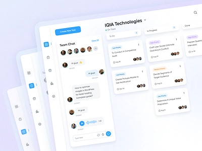 Task Management Panel adminpanel branding chat createtask crm dashboard design ontrack priority simplicity task taskmanagement team typography ui ux