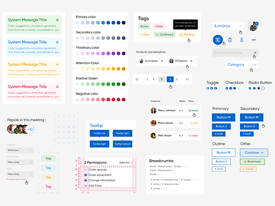 Design System alerts app buttons cart colors components dashboard design system grid icons input fields organisms popular table tags trend trends ui components web website