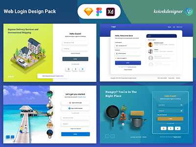Website Login UI Pack Mockup Design