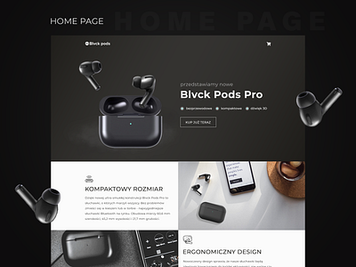 E-commerce store of headphones Blvck pods branding design ecommerce graphic design headphones home page landing landing page logo photoshop shop store uiux ux uxui webdesign