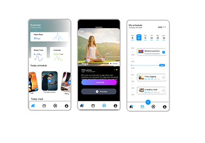 Workout app UI 3d animation app branding dailui dailyux desiging design graphic design icon illustration logo motion graphics project typography ui ux vector workout wotkoutapp