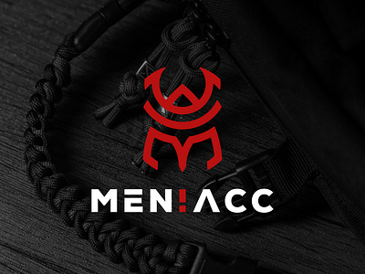 “MENIACC”, EDC & Accessories accessories apparel badge brand clothing design edc geometric identity illustration lineart logo logos malaysia mask monoline product samurai template vector