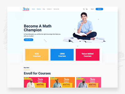 Presenting the website design for Tesla Education branding design education hero graphic design logo typography ui ux vector web website