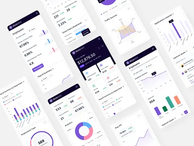 HR management software - Mobile version admin ui bank app dashboard data visualization digital product design enterprise saas design finance app fintech app hiring dashboard hr application hr software mobile app design payroll application product design saas saas application saas dashboard saas ui saas ui ux sales analytics