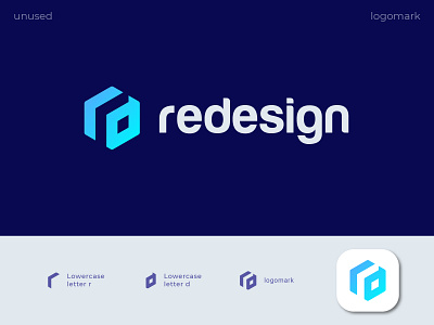 redesign - hexagon lettermark a b c d e f g h i j k l m n app brand identity creative design flat for sale gradient illustration letter d letter r logo logo symbol logotype modern o p q r s t u v w x y z typography unused