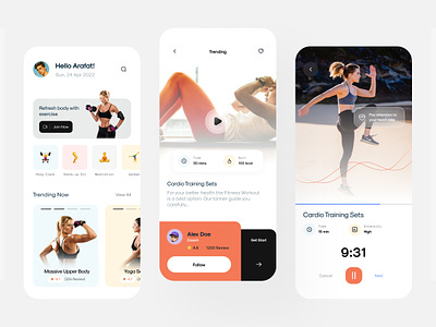 Fitness App exploration v2 app colour exercise exercise app fitness fitnesses truckers gym gym app health interface lifestyle meditation minimal personal training product design trending ui ux visual workout