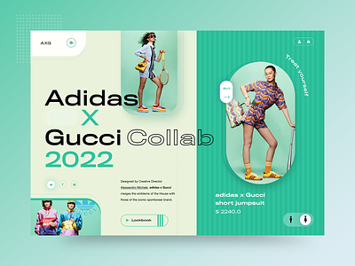adidas x Gucci 2022 campaign - design concept v2 clean design fashion layout modern typography ui ux