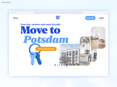 Potsdam Landingpage - Daily UI Challenge #003 clean dailyui dailyui003 design german landingpage potsdam search ui white